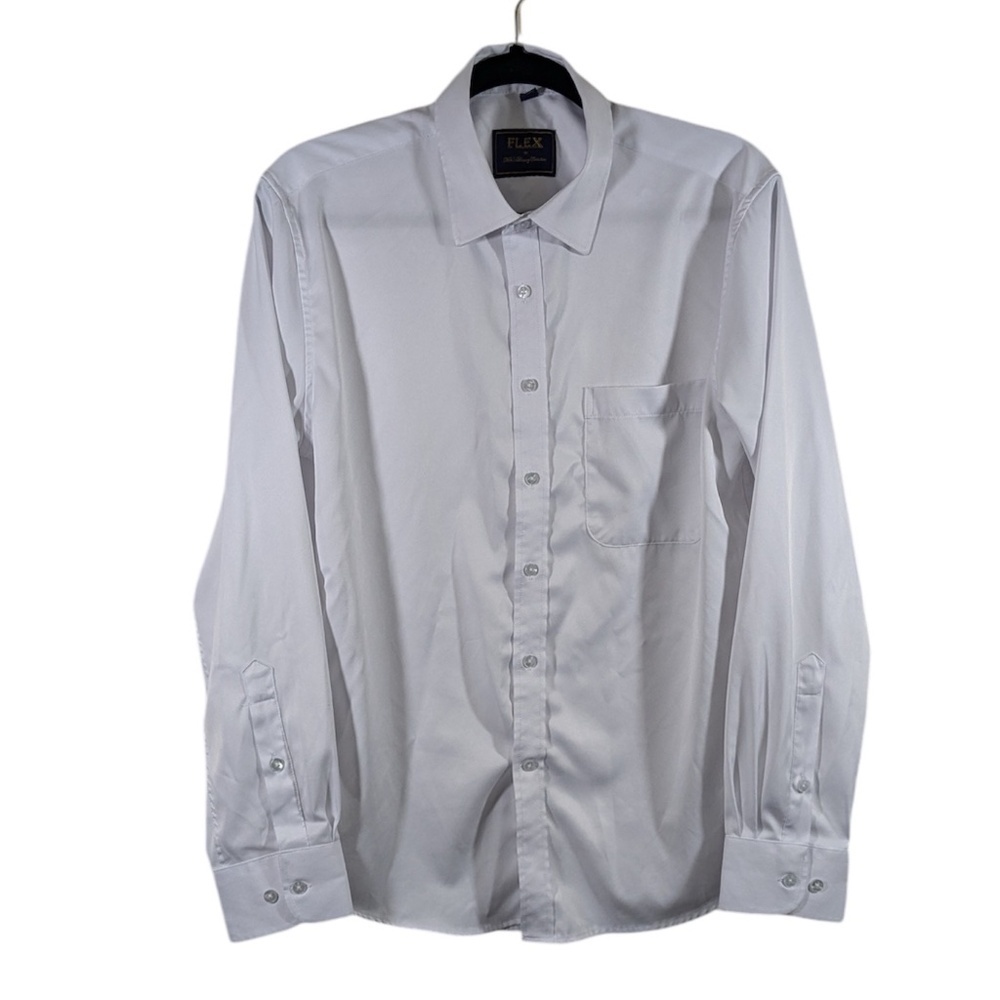 Men’s Flex White Button Down Dress Shirt Size S 16,34/35